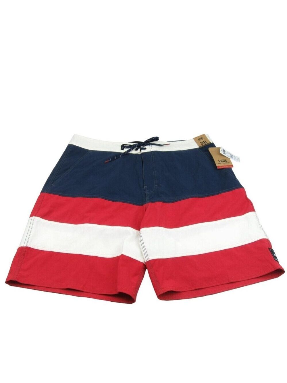 Vans Era USA Striped Boardshort Swim Trunks Mens Size 38 NEW